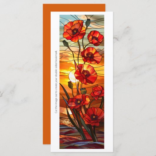 Creëer Uw eigen Glas in lood Poppies Bladwijzer (Voorkant / Achterkant)