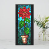 Creëer Uw Eigen Glas Rode Poinsettia Bladwijzer Ka (Staand voorkant)