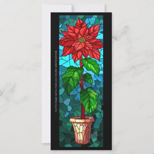 Creëer Uw Eigen Glas Rode Poinsettia Bladwijzer Ka (Voorkant)