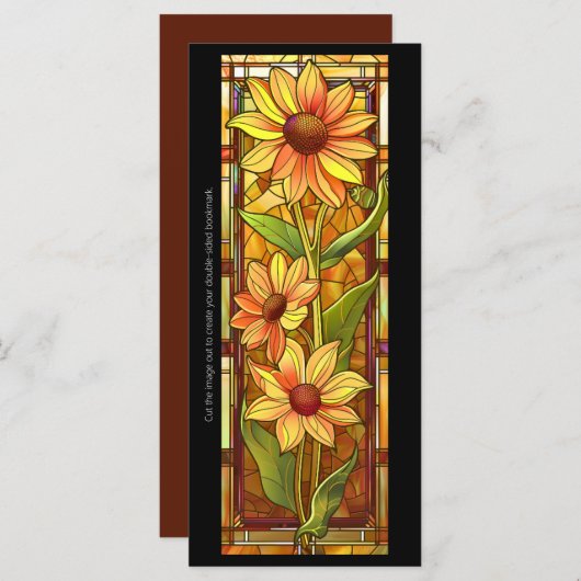 Creëer Uw Eigen Glas Zonnebloem Bladwijzer Kaart (Voorkant / Achterkant)
