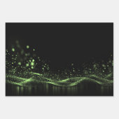 Creëer Uw Eigen  Glitter Lint Groen Inpakpapier Vel (Voorkant 2)