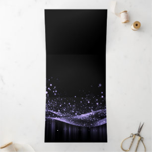 Creëer Uw Eigen  Glitter Lint Paarse Drieluik Uitnodiging