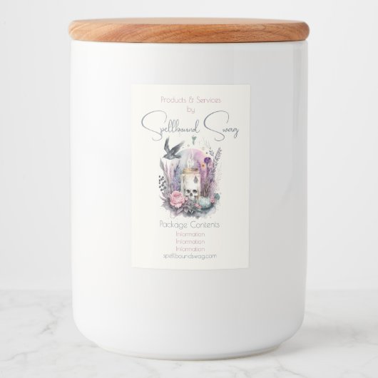 Creëer Uw eigen Gotische Herfstbloemen Voedselcontainer Etiket (Voorkant)