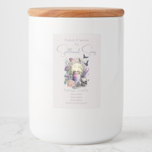 Creëer Uw eigen Gotische Rozen Voedselcontainer Etiket (Voorkant)