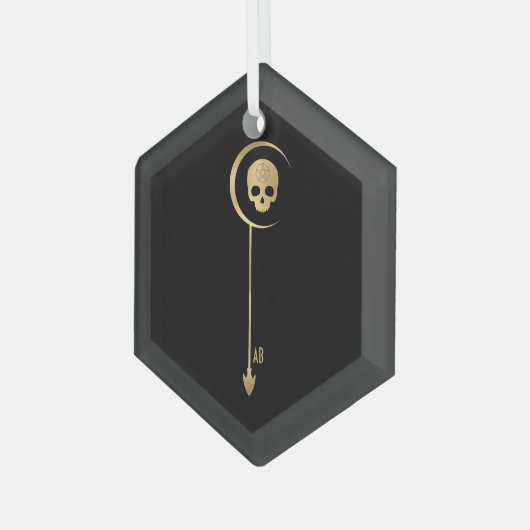 Creëer Uw eigen gouden Arcane Death Tarot Glas Ornament (Voorkant links)