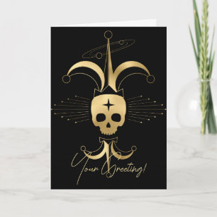 Creëer Uw eigen gouden Arcane Fool Tarot Feestdagen Kaart