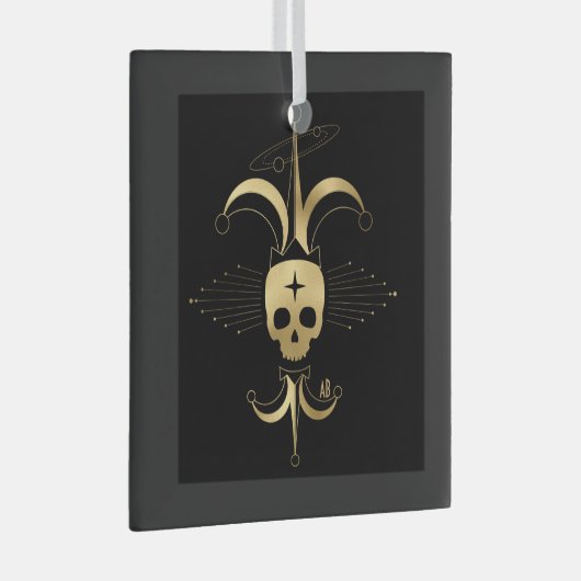 Creëer Uw eigen gouden Arcane Fool Tarot Glas Ornament (Voorkant Rechts)