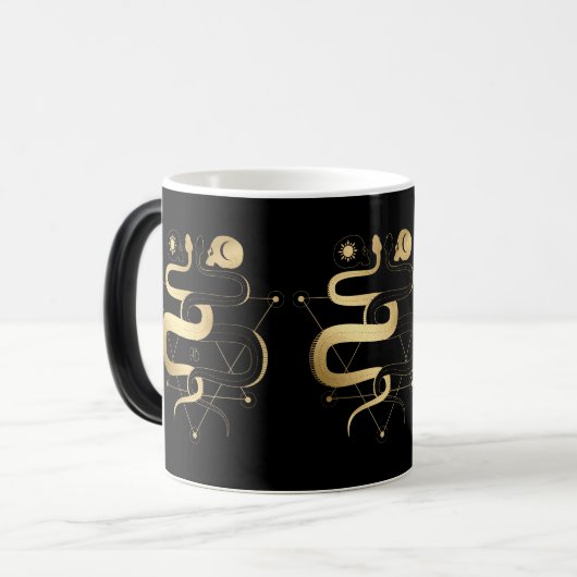 Creëer Uw eigen gouden Arcane Liefhebbers Tarot Magische Mok (Voorkant links)