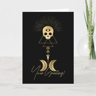 Creëer Uw eigen gouden Arcane Magician Tarot Feestdagen Kaart
