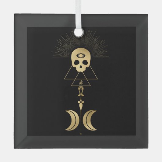 Creëer Uw eigen gouden Arcane Magician Tarot Glas Ornament (Voorkant)