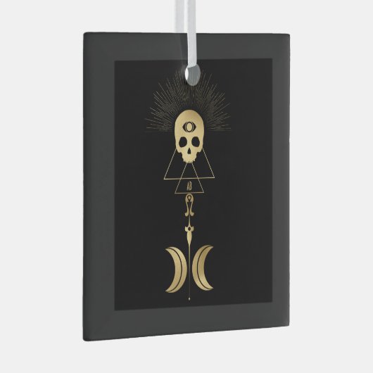 Creëer Uw eigen gouden Arcane Magician Tarot Glas Ornament (Voorkant Rechts)