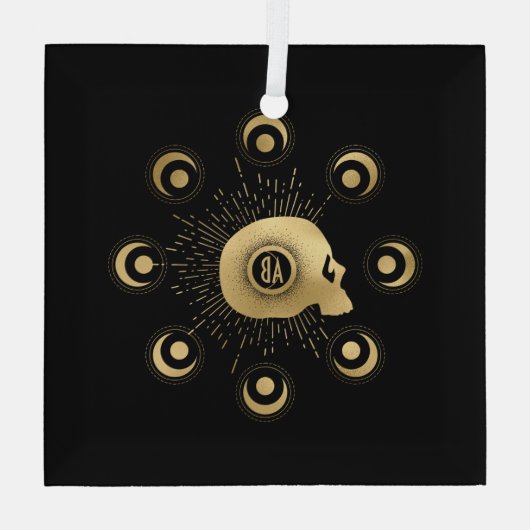 Creëer Uw eigen gouden Arcane Sterkte Tarot Glas Ornament (Achterkant)