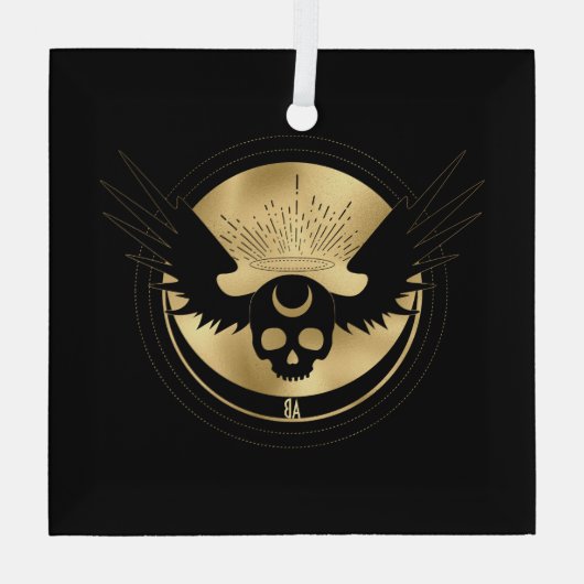 Creëer Uw Eigen Gouden Arcane Temperance Tarot Glas Ornament (Achterkant)