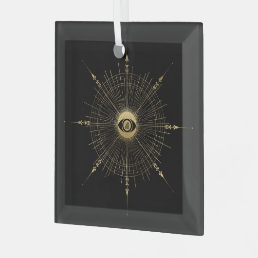 Creëer Uw eigen gouden Arcane Wheel Tarot Glas Ornament (Voorkant links)