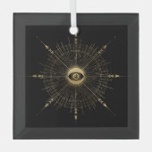 Creëer Uw eigen gouden Arcane Wheel Tarot Glas Ornament (Voorkant)