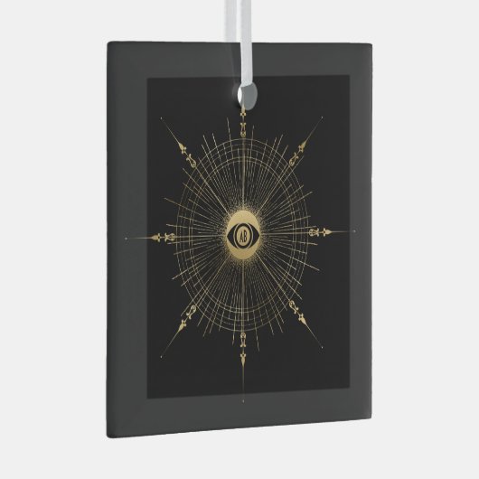 Creëer Uw eigen gouden Arcane Wheel Tarot Glas Ornament (Voorkant Rechts)
