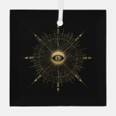Creëer Uw eigen gouden Arcane Wheel Tarot Glas Ornament (Achterkant)