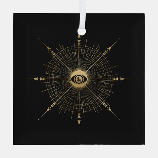 Creëer Uw eigen gouden Arcane Wheel Tarot Glas Ornament (Achterkant)