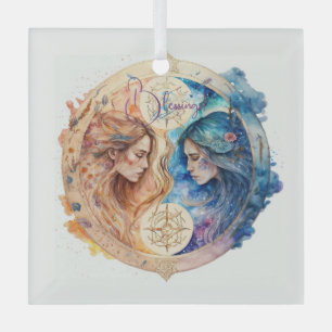 Creëer Uw Eigen Gouden & Blauwe Mystieke Gemini Zo Glas Ornament