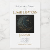 Creëer Uw Eigen Gouden Filigraan Maan Celestial Wijn Etiket (Enkel label)