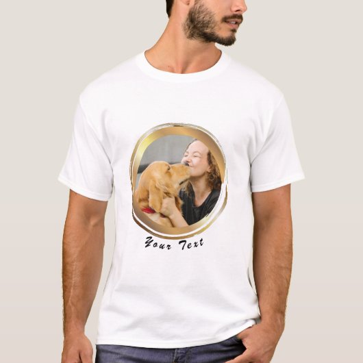 Creëer Uw eigen gouden rondcirkelfoto T-shirt (Voorkant)