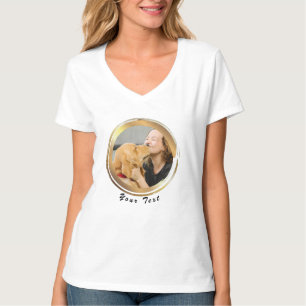 Creëer Uw eigen gouden ronde hond Foto T-shirt