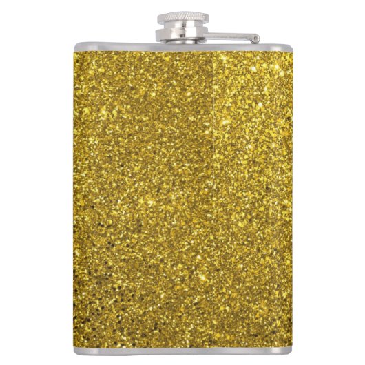 Creëer Uw eigen goudglitter-monogram Heupfles (Achterkant)
