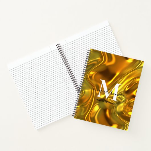 Creëer Uw eigen goudzwart-wit monogram Notitieboek (Binnen)