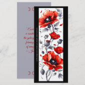 Creëer Uw eigen grijs & rood klaprozen Bladwijzer (Voorkant / Achterkant)