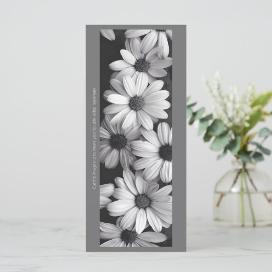 Creëer Uw eigen grijs & wit madeliefjes Bladwijzer (Staand voorkant)