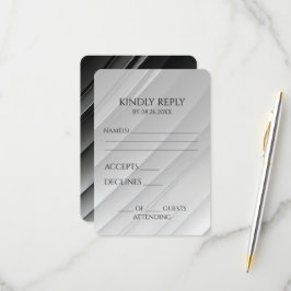 Creëer uw eigen grijswaardendiagonale swipe RSVP kaartje