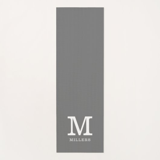 Creëer Uw eigen grijze familienaam monogrammen  Yogamat (Voorkant)