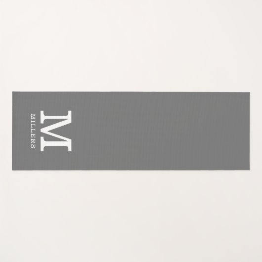 Creëer Uw eigen grijze familienaam monogrammen  Yogamat (Voorkant (horizontaal))