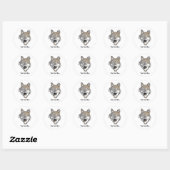 Creëer Uw eigen Grijze Wolf Ronde Sticker (Vel)