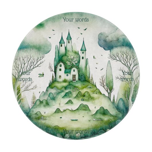 Creëer Uw eigen groene fantasy kasteellandschap Snijplank (Voorkant)