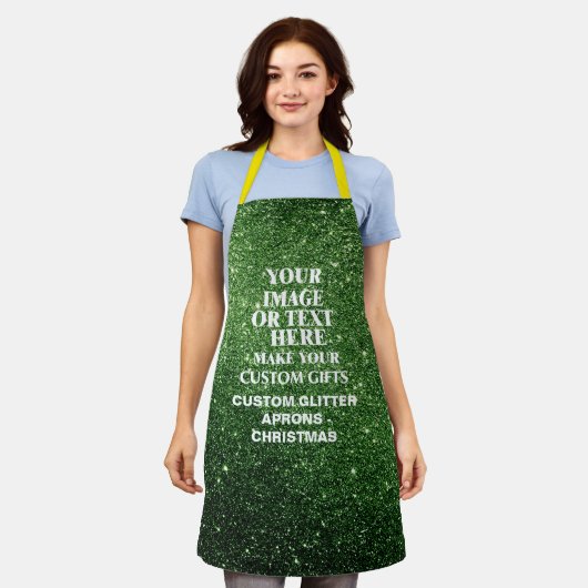 Creëer uw eigen groene glitter aangepaste kerst schort (Gedragen)