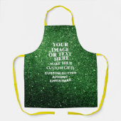 Creëer uw eigen groene glitter aangepaste kerst schort (Voorkant)