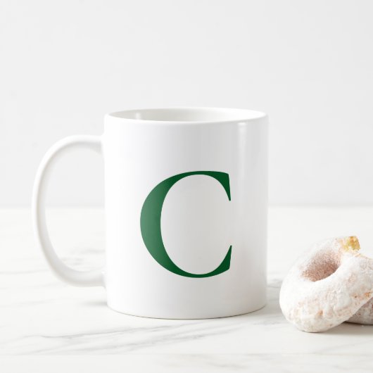 Creëer Uw Eigen Grote Groene Monogram Koffiemok (Met donut)