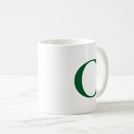 Creëer Uw Eigen Grote Groene Monogram Koffiemok (Voorkant rechts)