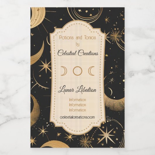 Creëer Uw Eigen Halve Maan Celestial Wijn Etiket (Enkel label)