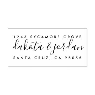 Creëer Uw eigen hand getekend script retour adres Rubberstempel