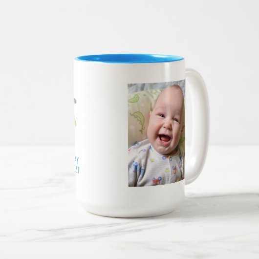 Creëer Uw Eigen Handdruk voor Vaderdag Tweekleurige Koffiemok (Voorkant rechts)