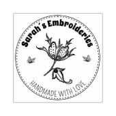 Creëer uw eigen handgemaakte borduurwerk 	rubberstempel (Afrduk)