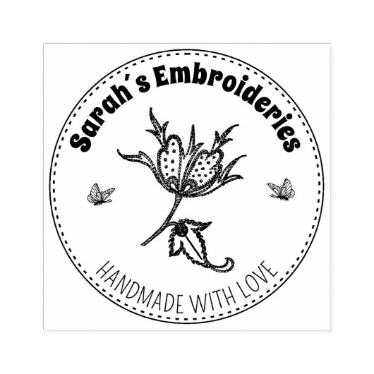 Creëer uw eigen handgemaakte borduurwerk 	rubberstempel (Afrduk)