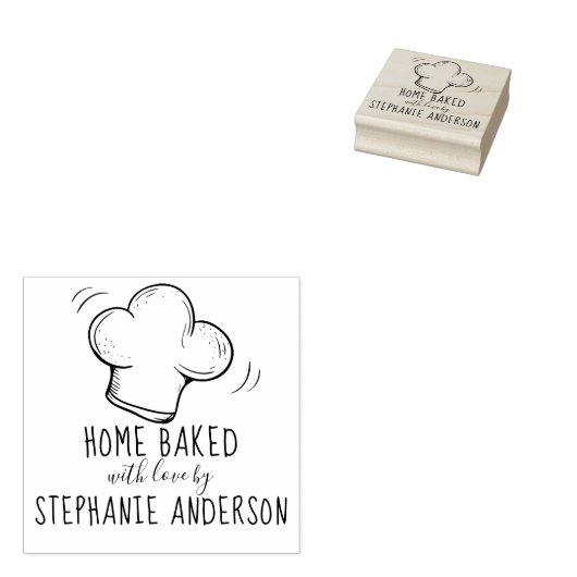 Creëer Uw eigen handgetekende Chef's Pet Home Bake Rubberstempel (Gestempeld)