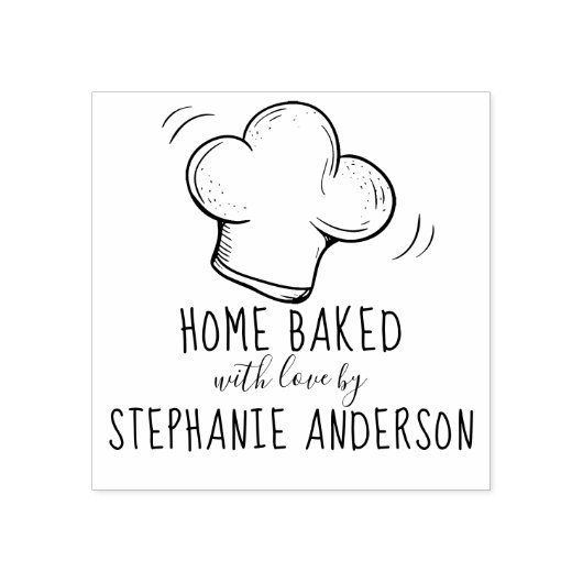 Creëer Uw eigen handgetekende Chef's Pet Home Bake Rubberstempel (Afrduk)