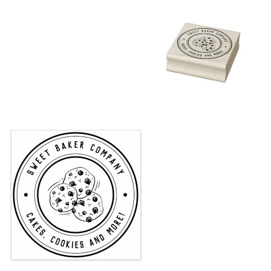 Creëer Uw eigen handgetekende Logo voor Cookies Bu Rubberstempel (Gestempeld)