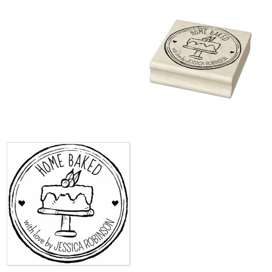 Creëer Uw eigen handgetekende zelfgebakken taarten Rubberstempel (Gestempeld)