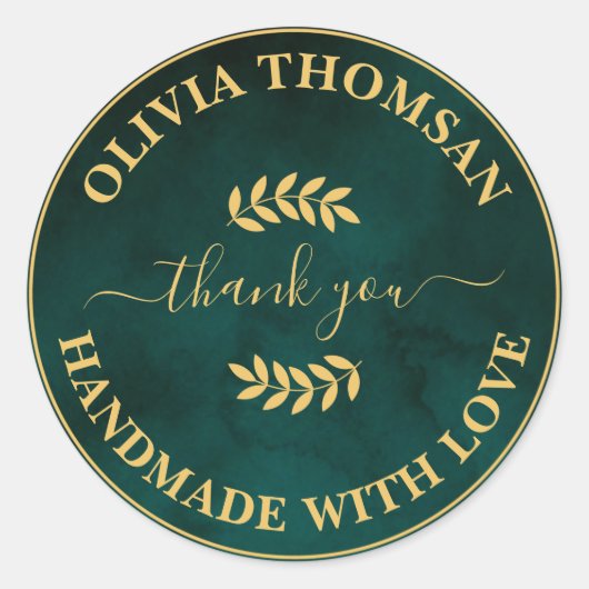 Creëer Uw eigen handleiding met liefde Dank u Ronde Sticker (Voorkant)