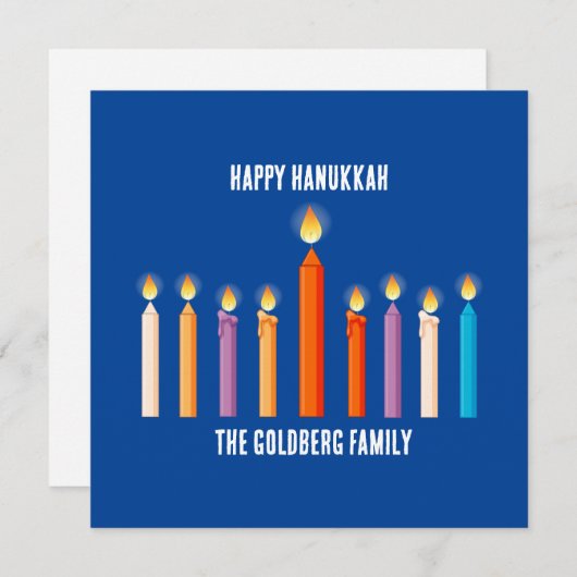 Creëer Uw eigen Happy Hanukkah-kaart (Voorkant / Achterkant)